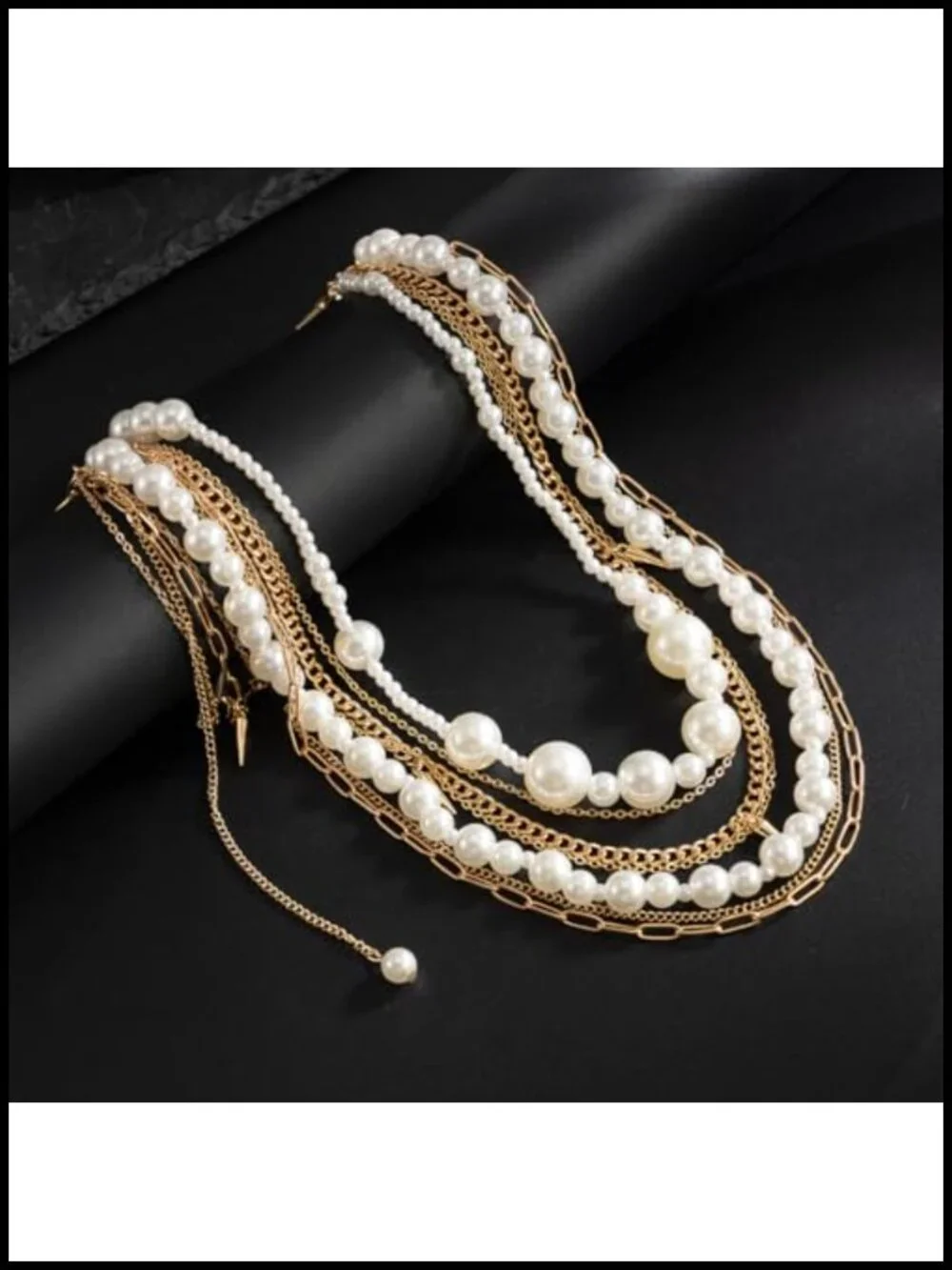 Unique Mixed-Media Pearl Rhinestone Star Charm Layered Pants Chain Belt